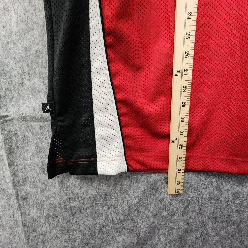 Vintage Nike Air Jordan Spellout Jersey Mens XXL Red Black Mesh‎ #23 Back Hit